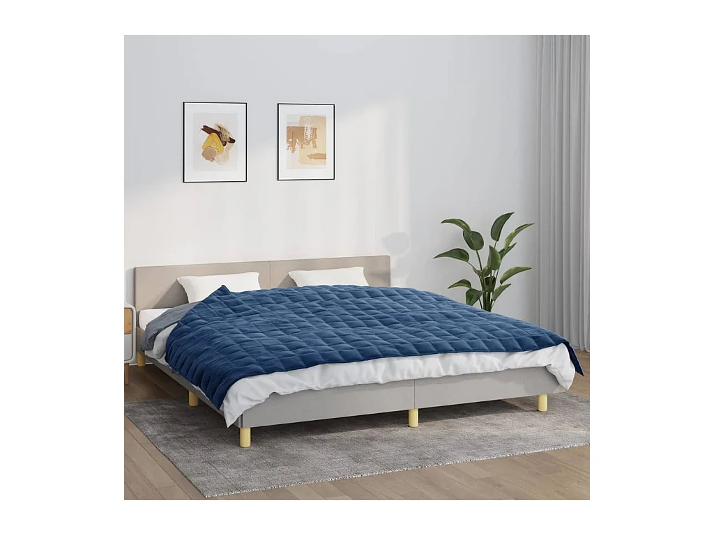 Couverture | Plaid lestée Bleu 155x220 cm 11 kg Tissu