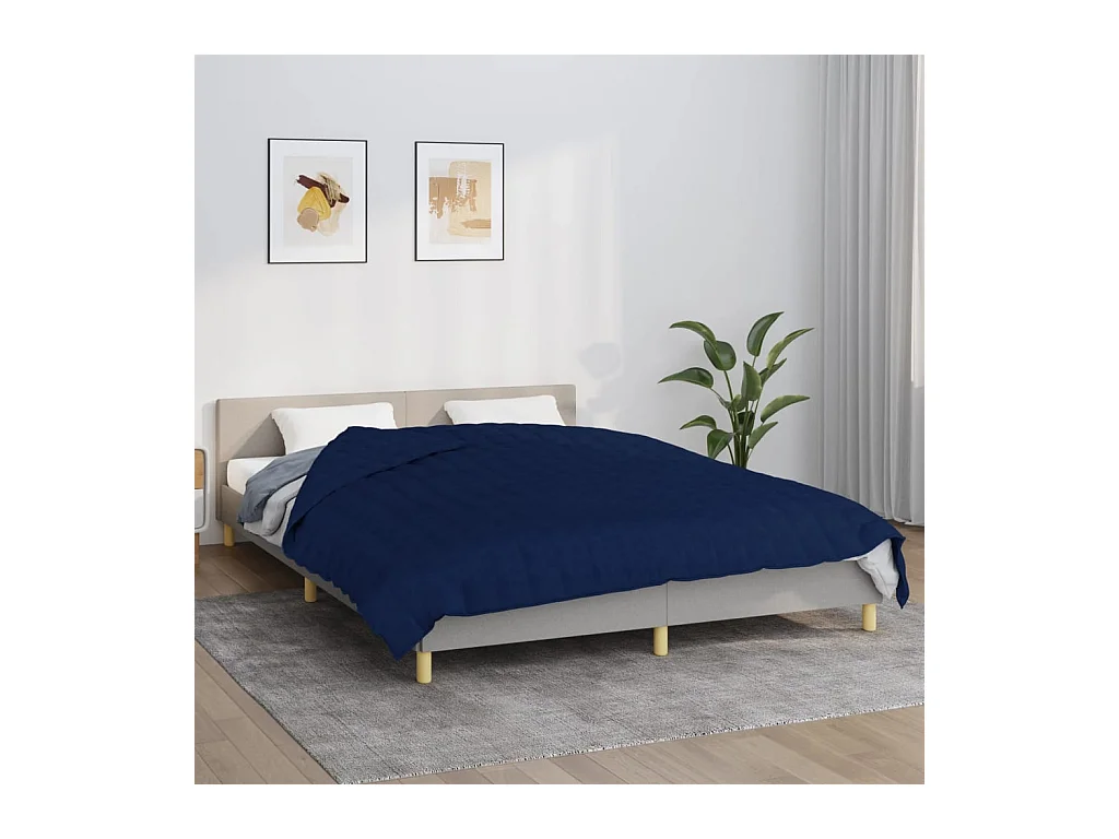 Couverture | Plaid lestée Bleu 220x240 cm 15 kg Tissu