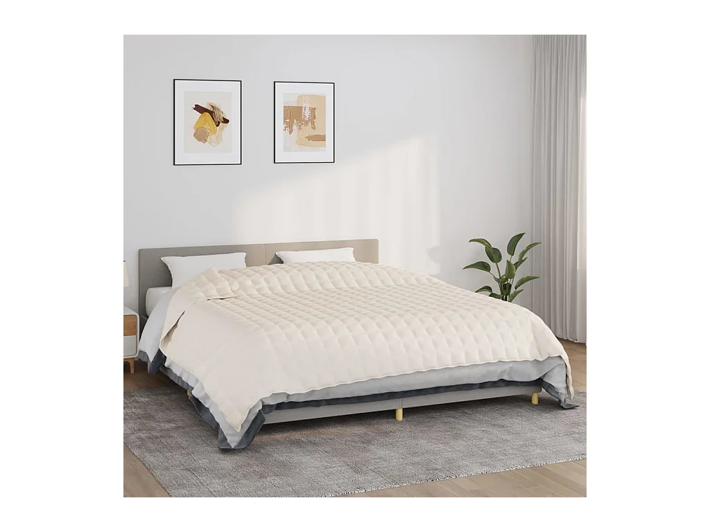 Couverture | Plaid lestée Crème clair 235x290 cm 15 kg Tissu