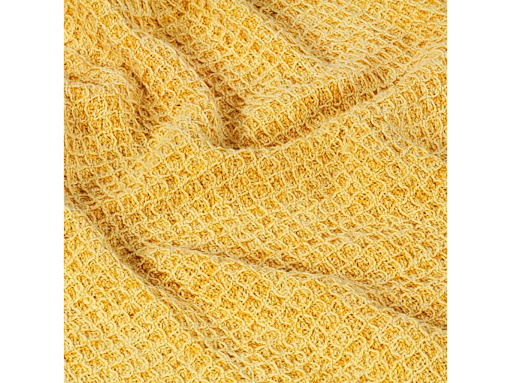 Couverture | Plaid en coton 220 x 250 cm Jaune moutarde