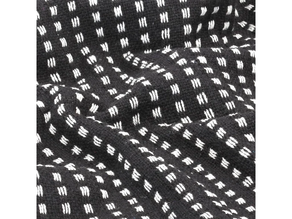Couverture | Plaid coton à carrés 220x250 cm Noir