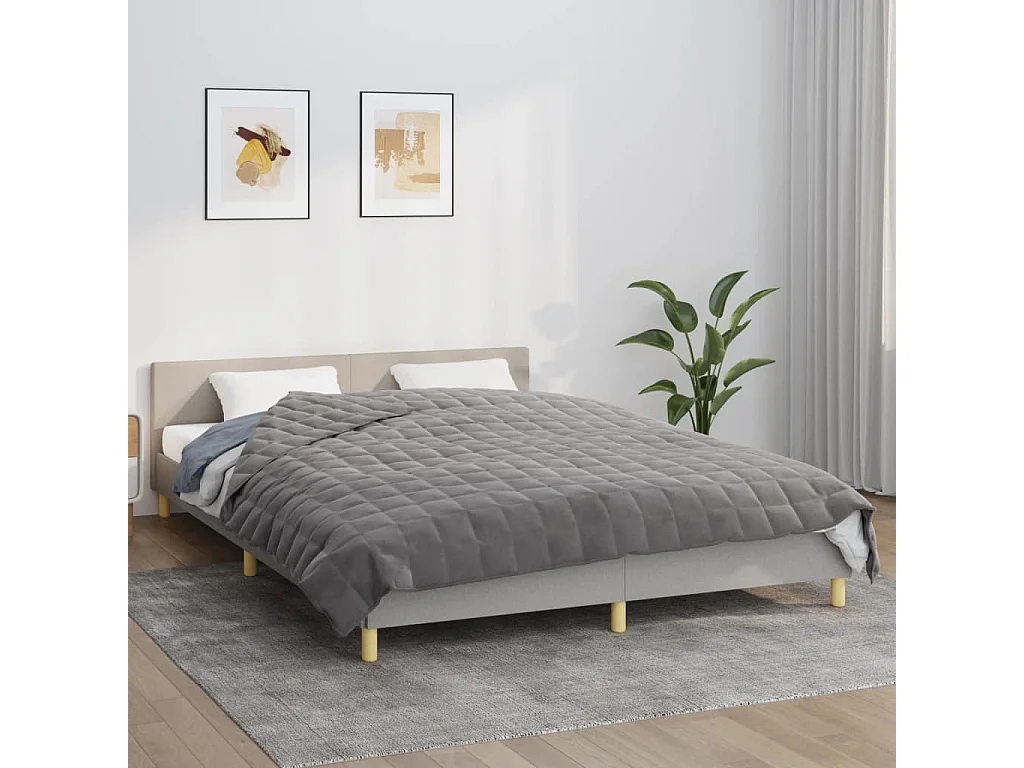 Couverture | Plaid lestée Gris 220x235 cm 15 kg Tissu