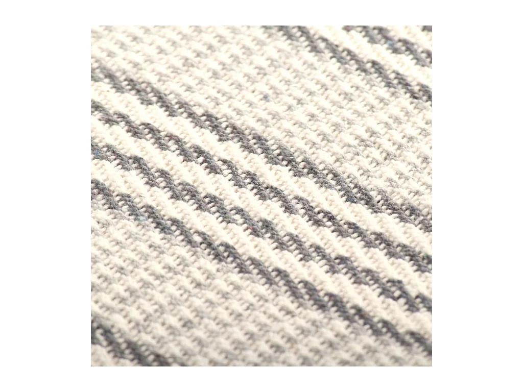 Couverture | Plaid coton à rayures 160x210 cm Gris et Blanc