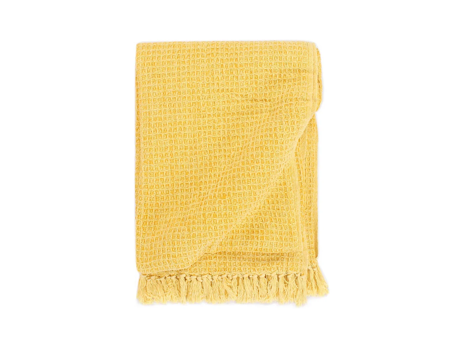 Couverture | Plaid en coton 125 x 150 cm Jaune moutarde