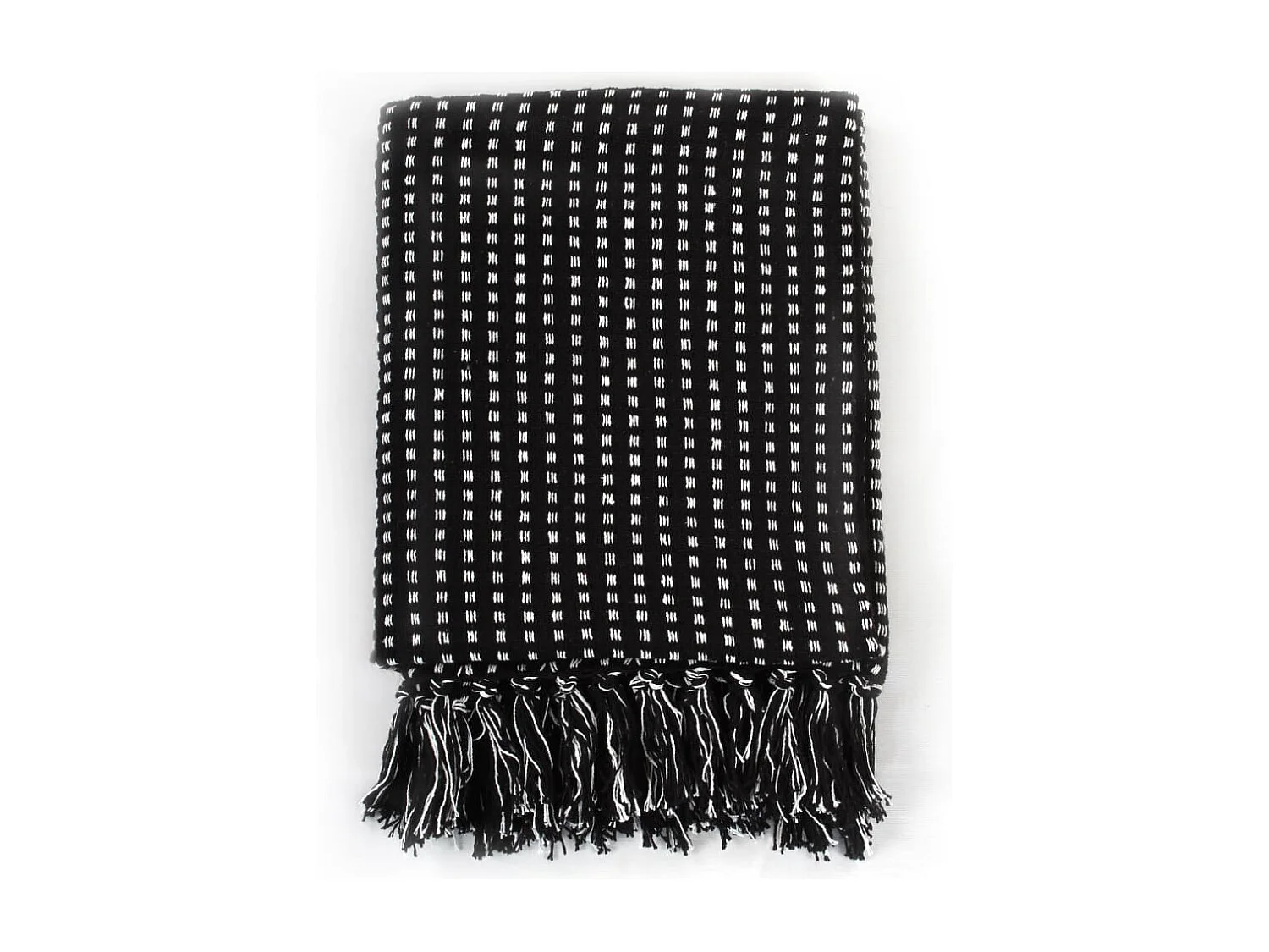 Couverture | Plaid coton à carrés 125x150 cm Noir