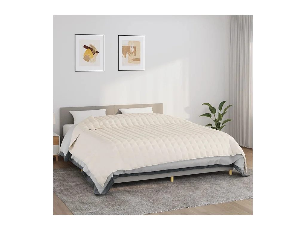 Couverture | Plaid lestée Crème clair 220x260 cm 15 kg Tissu