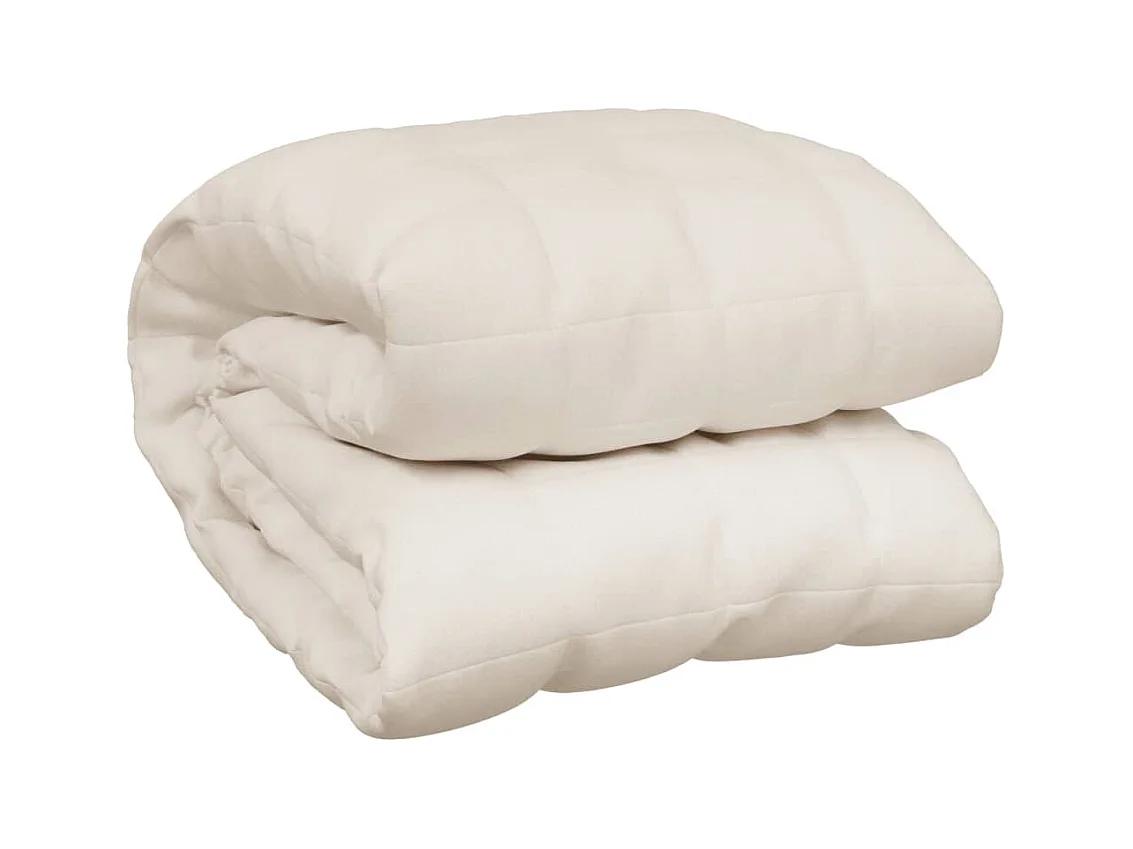 Couverture | Plaid lestée Crème clair 220x240 cm 11 kg Tissu