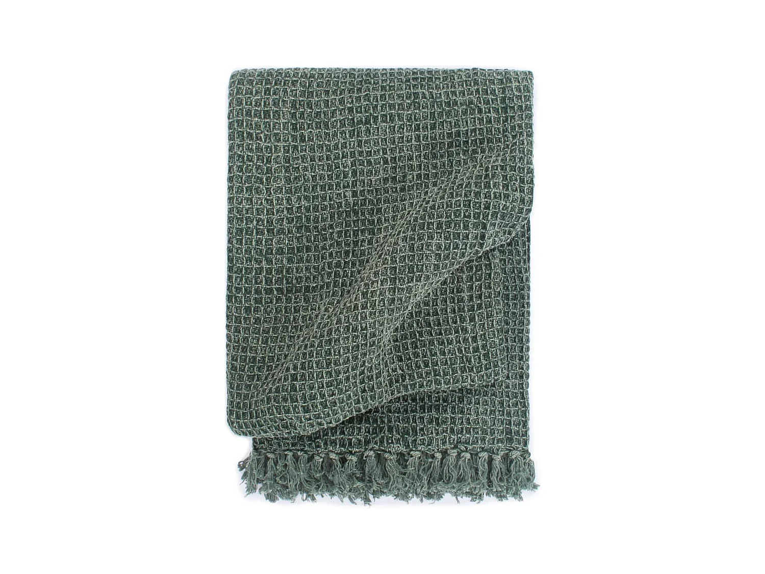 Couverture | Plaid en coton 125 x 150 cm Vert foncé
