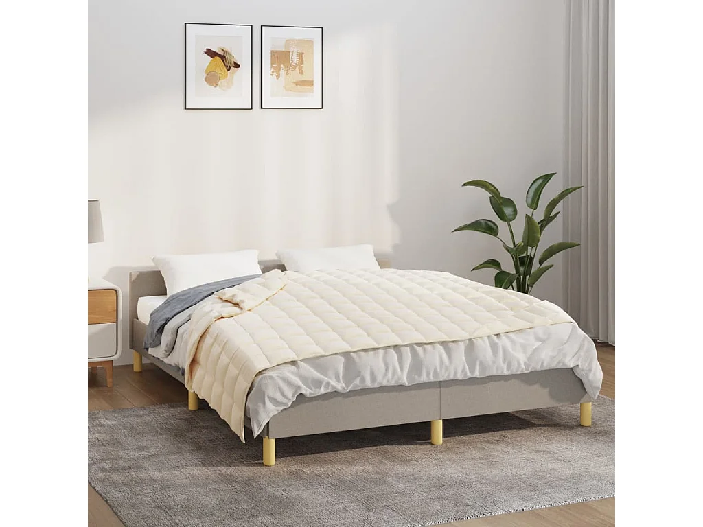 Couverture | Plaid lestée Crème clair 152x203 cm 7 kg Tissu