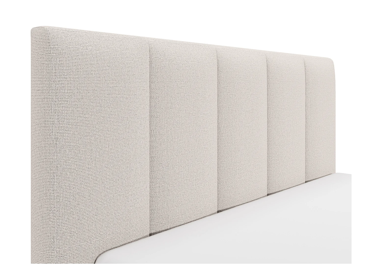 Lit coffre 200 x 200 cm avec tête de lit coutures verticales - Tissu - Beige + Matelas - KILACLO