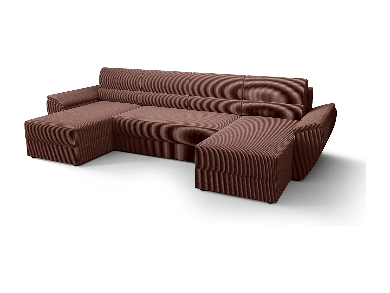 BEDANTE canapé d’angle REBIU2 Poso 29 marron avec fonction de couchage canapé en U avec espace de rangement
