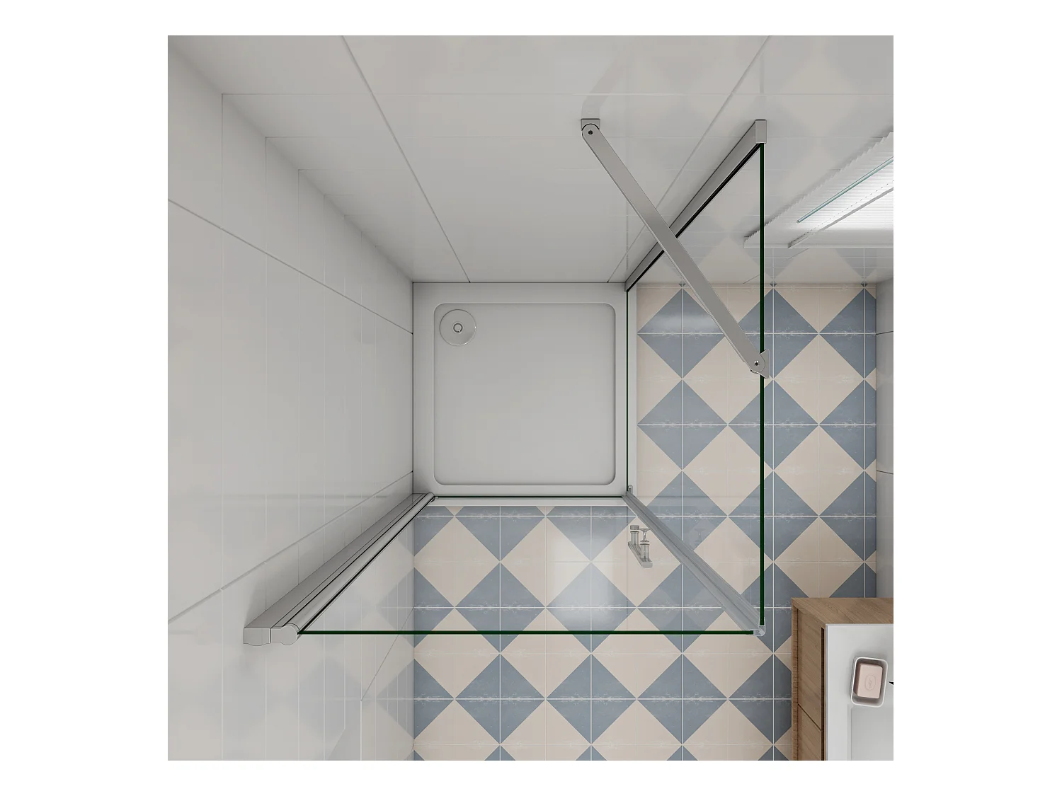 70x100x197cm Schwenktür Pendeltür mit Seitenwand Duschtür Duschkabine