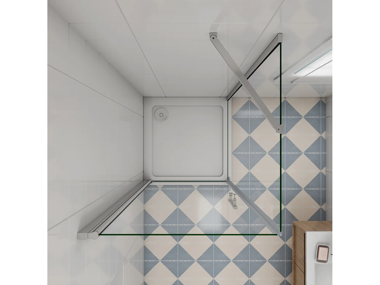 76x90x197cm Schwenktür Pendeltür mit Seitenwand Duschtür Duschkabine