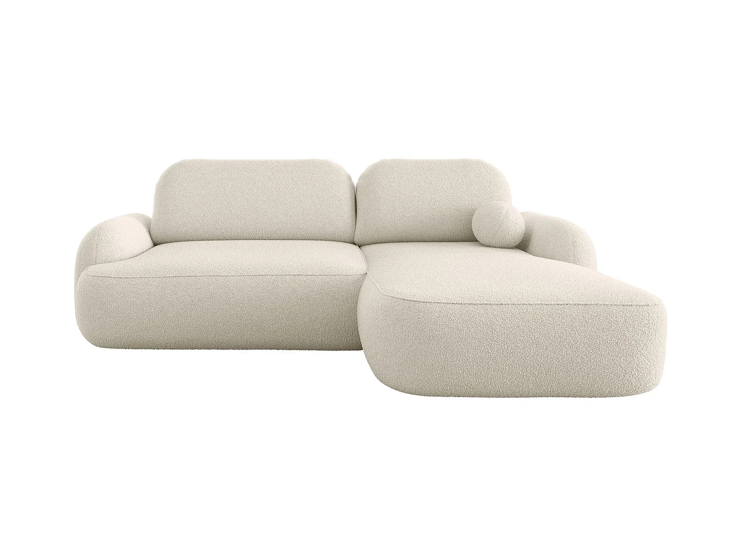 BEDANTE Canapé d’angle MOLLY L Droit TERRA FROTTE 01 beige avec fonction lit en L avec coffre de rangement