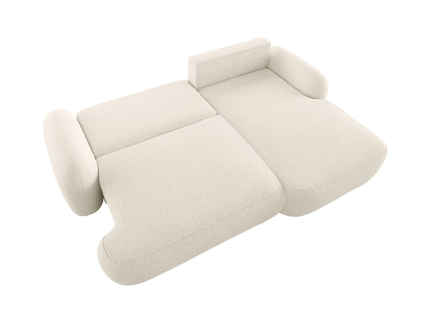 BEDANTE Canapé d’angle MOLLY L Droit TERRA FROTTE 01 beige avec fonction lit en L avec coffre de rangement