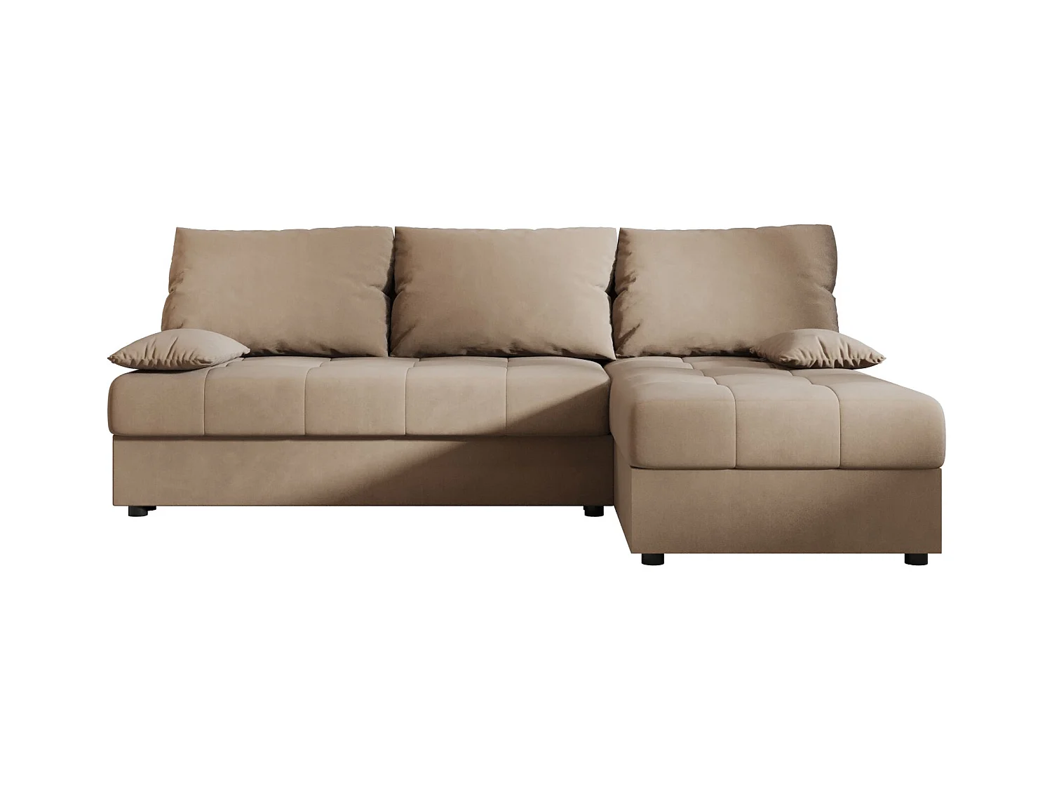 BEDANTE canapé d’angle MOS L Itaka 48 droite marron avec fonction de couchage canapé en forme de L avec coffre de rangement