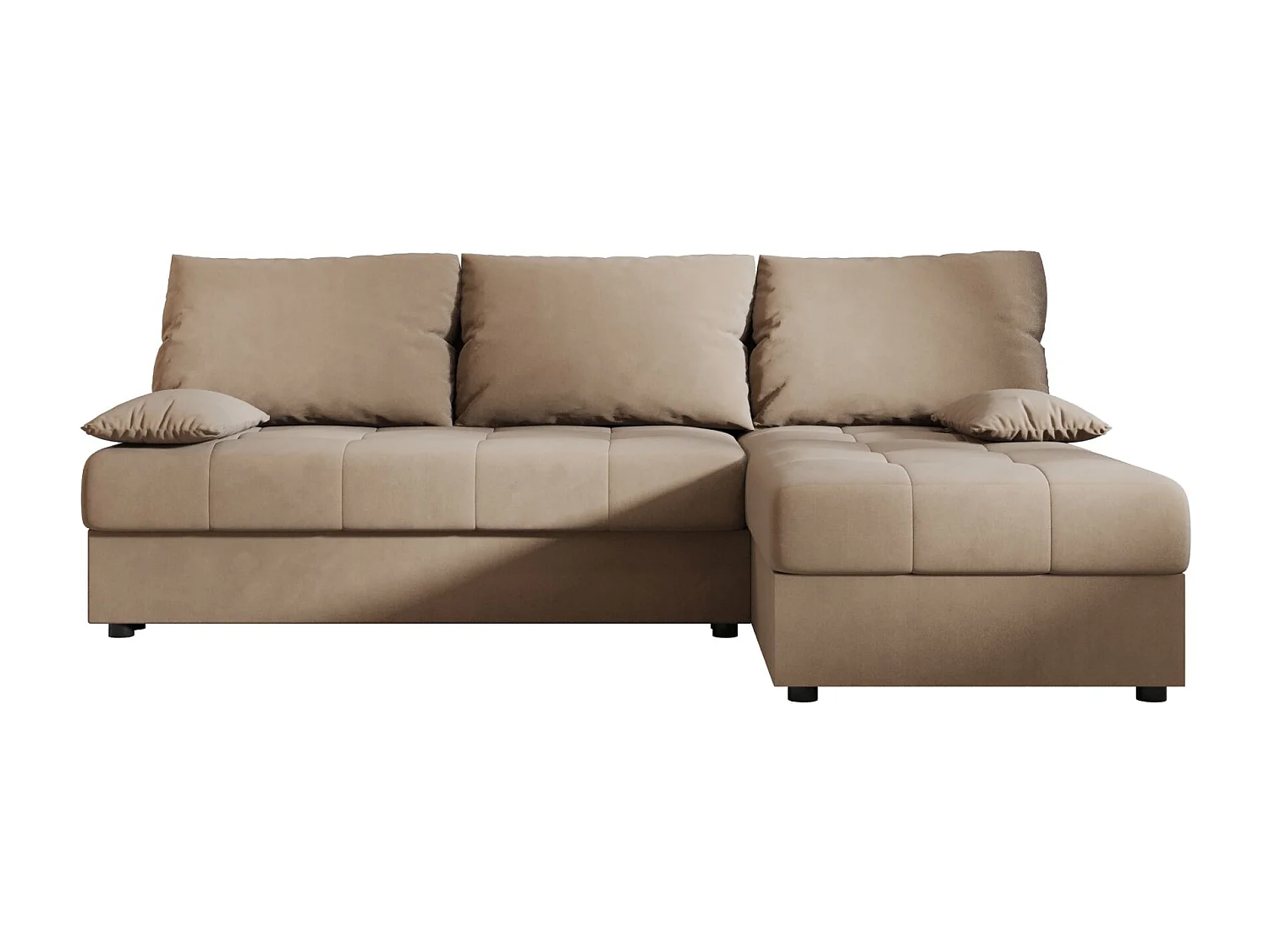 BEDANTE Ecksofa MOS L Itaka 48 Braun Rechts mit Schlaffunktion L-Form Sofa mit Stauraum Bettkasten Wohnzimmersofa Couch Sofa Bettsofa Bettkasten Bettcouch