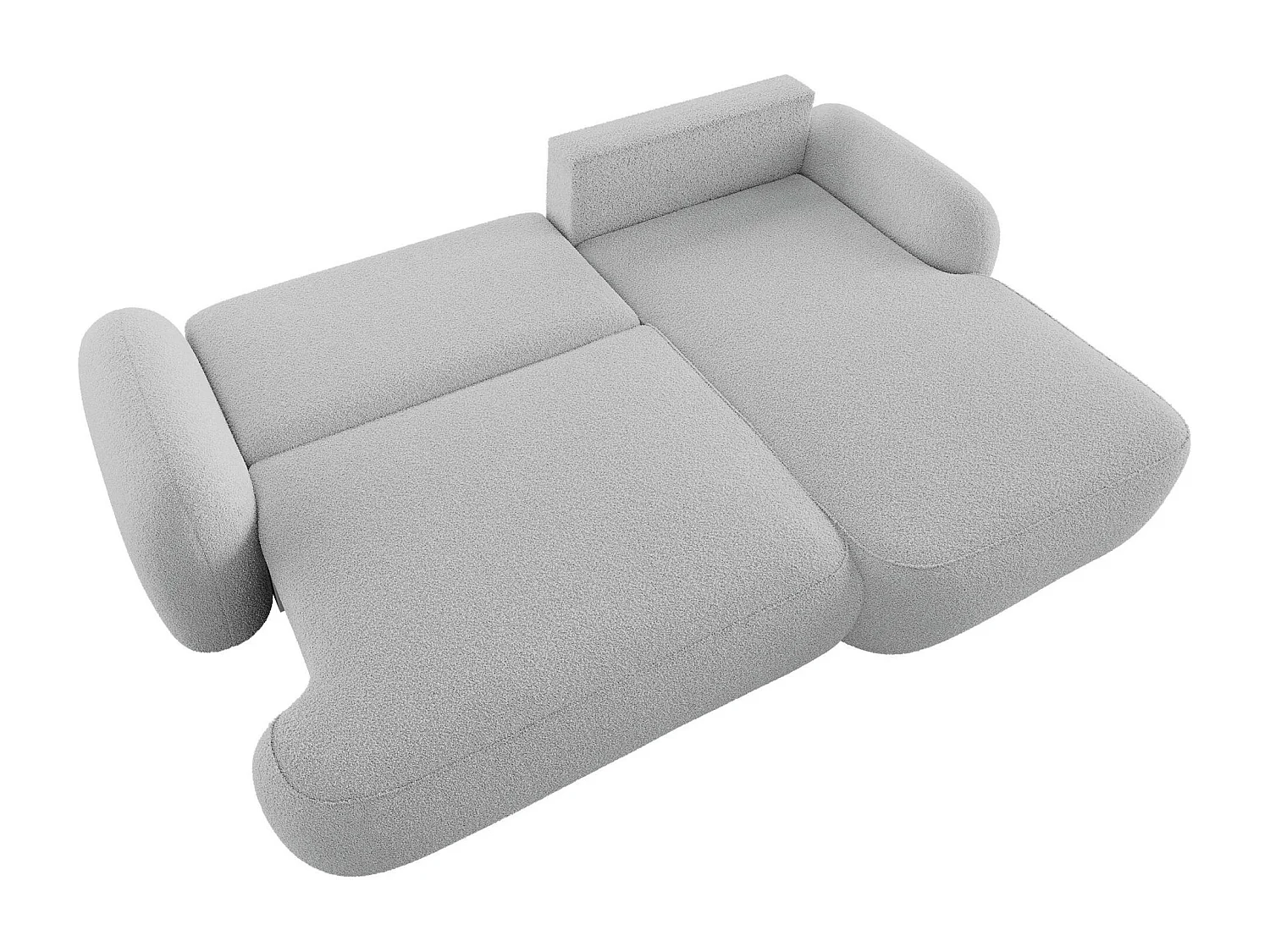 BEDANTE Canapé d’angle MOLLY L Droit TERRA FROTTE 05 gris avec fonction lit en L avec coffre de rangement