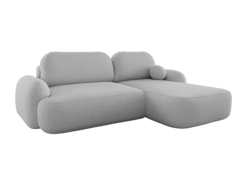 BEDANTE Canapé d’angle MOLLY L Droit TERRA FROTTE 05 gris avec fonction lit en L avec coffre de rangement