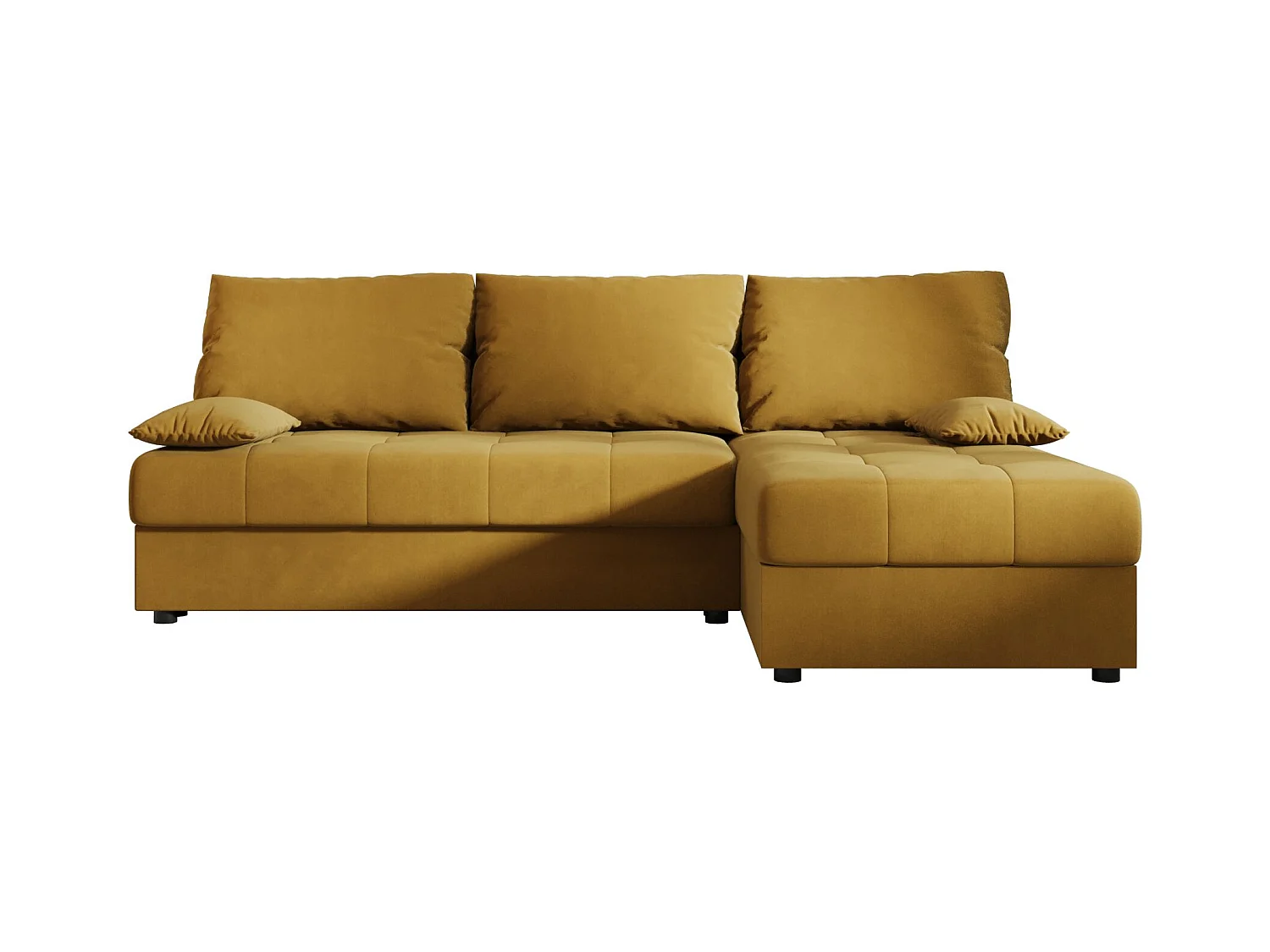 BEDANTE canapé d’angle MOS L Itaka 33 droite orange avec fonction de couchage canapé en forme de L avec coffre de rangement