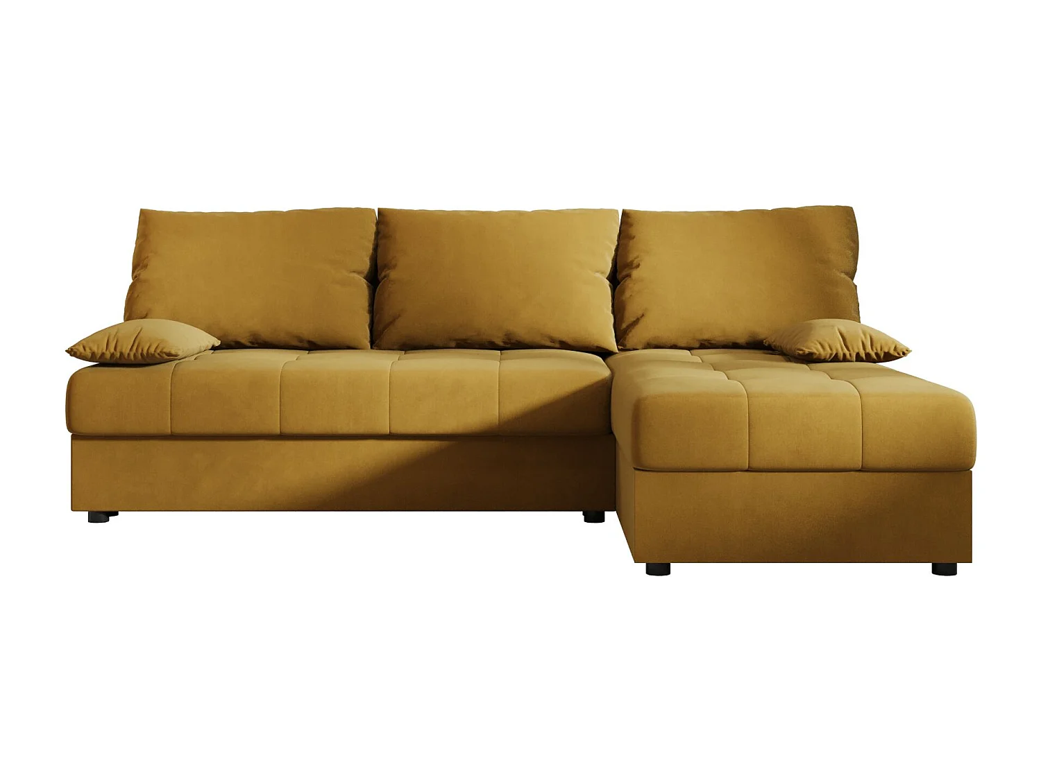 BEDANTE canapé d’angle MOS L Itaka 33 droite orange avec fonction de couchage canapé en forme de L avec coffre de rangement