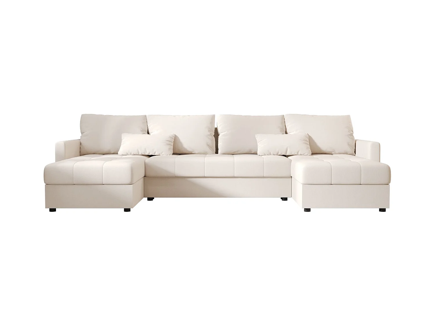 BEDANTE canapé d'angle MOS U BIS Cosmic 10 beige avec fonction de couchage canapé en U avec coffre de rangement