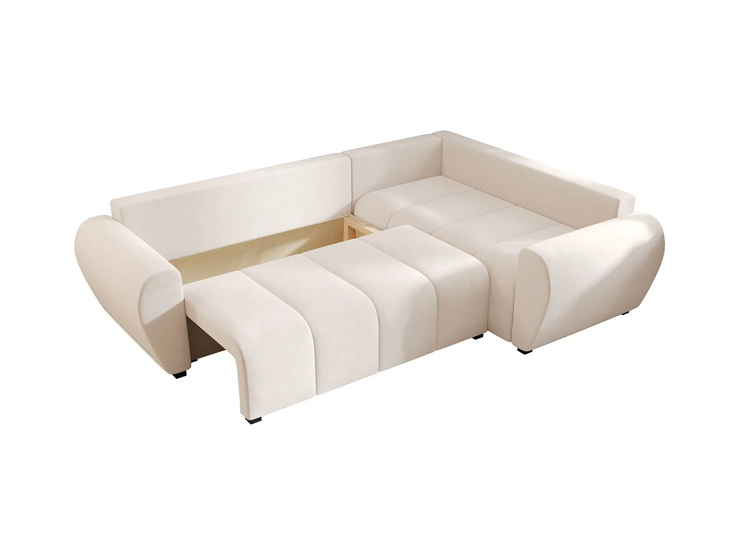 BEDANTE canapé d’angle MOLISA L PLUS Itaka 16 droit beige avec fonction de couchage canapé en forme de L
