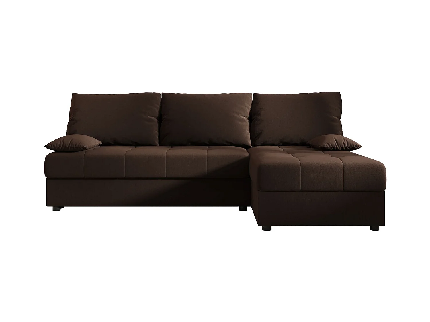 BEDANTE Canapé d’angle MOS L Cosmic 800 Marron Droite avec fonction lit, canapé en L avec coffre de rangement, canapé-lit, canapé convertible