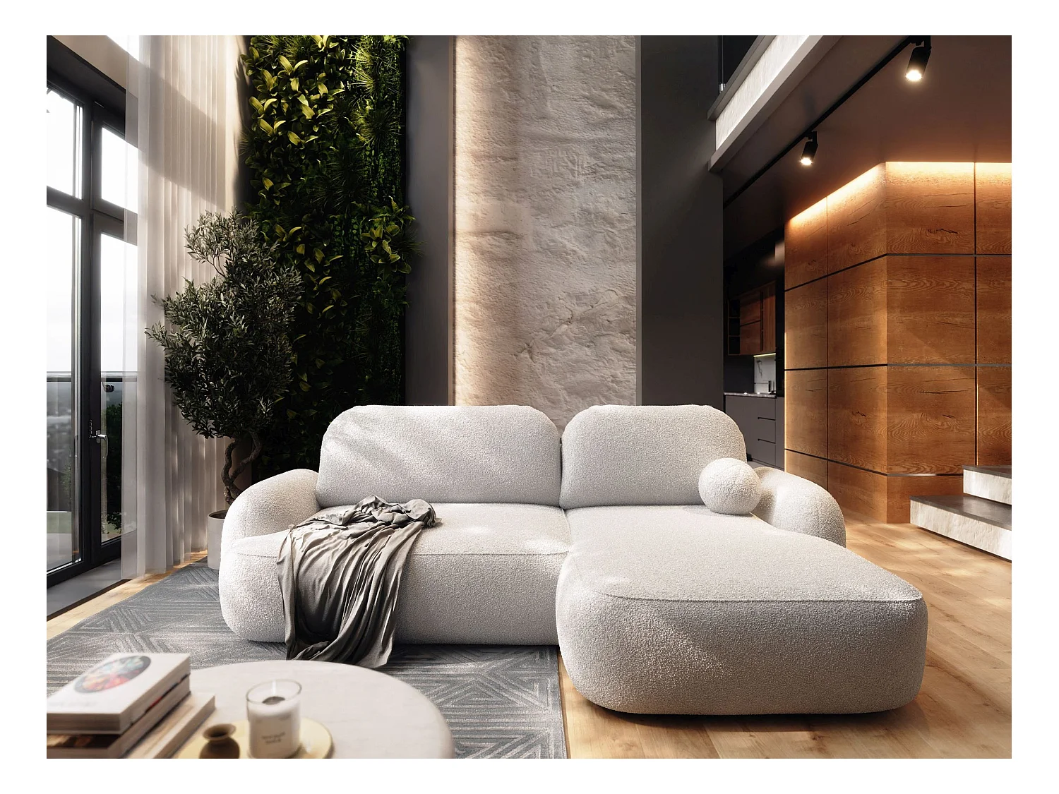 BEDANTE Ecksofa MOLLY L Links TERRA FROTTE 03 Beige mit Schlaffunktion L-Form Sofa mit Stauraum Bettkasten Wohnzimmersofa Couch Sofa Bettsofa Bettkasten Bettcouch