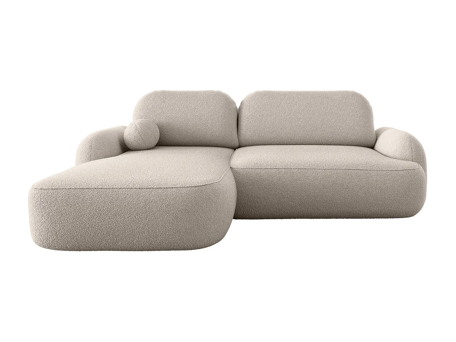 BEDANTE Canapé d’angle MOLLY L Gauche TERRA FROTTE 03 beige avec fonction lit en L avec coffre de rangement