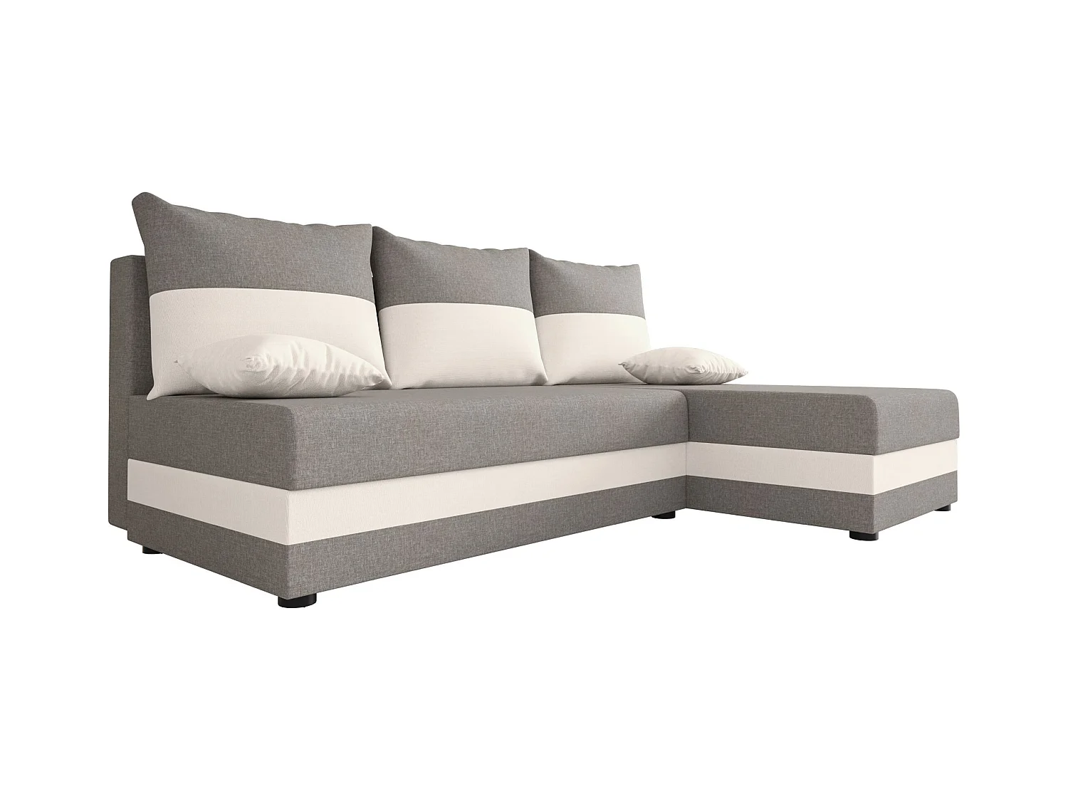 BEDANTE narożnik HEWLET L Sawana 21+01 prawa beżowy/szary z funkcją spania