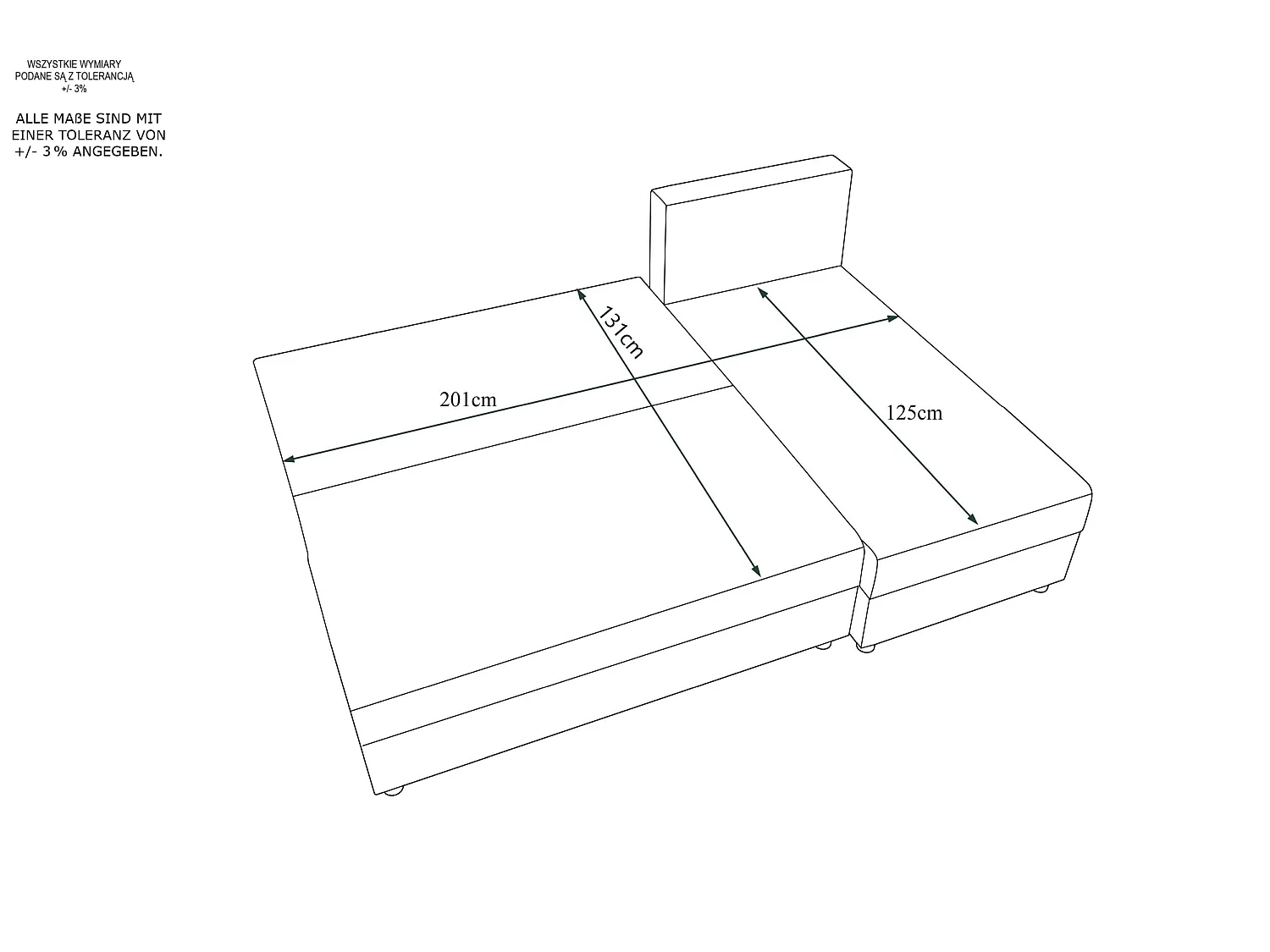 Canapé d'angle convertible coulissant 3 places en tissu Vert foncé BEDNATE