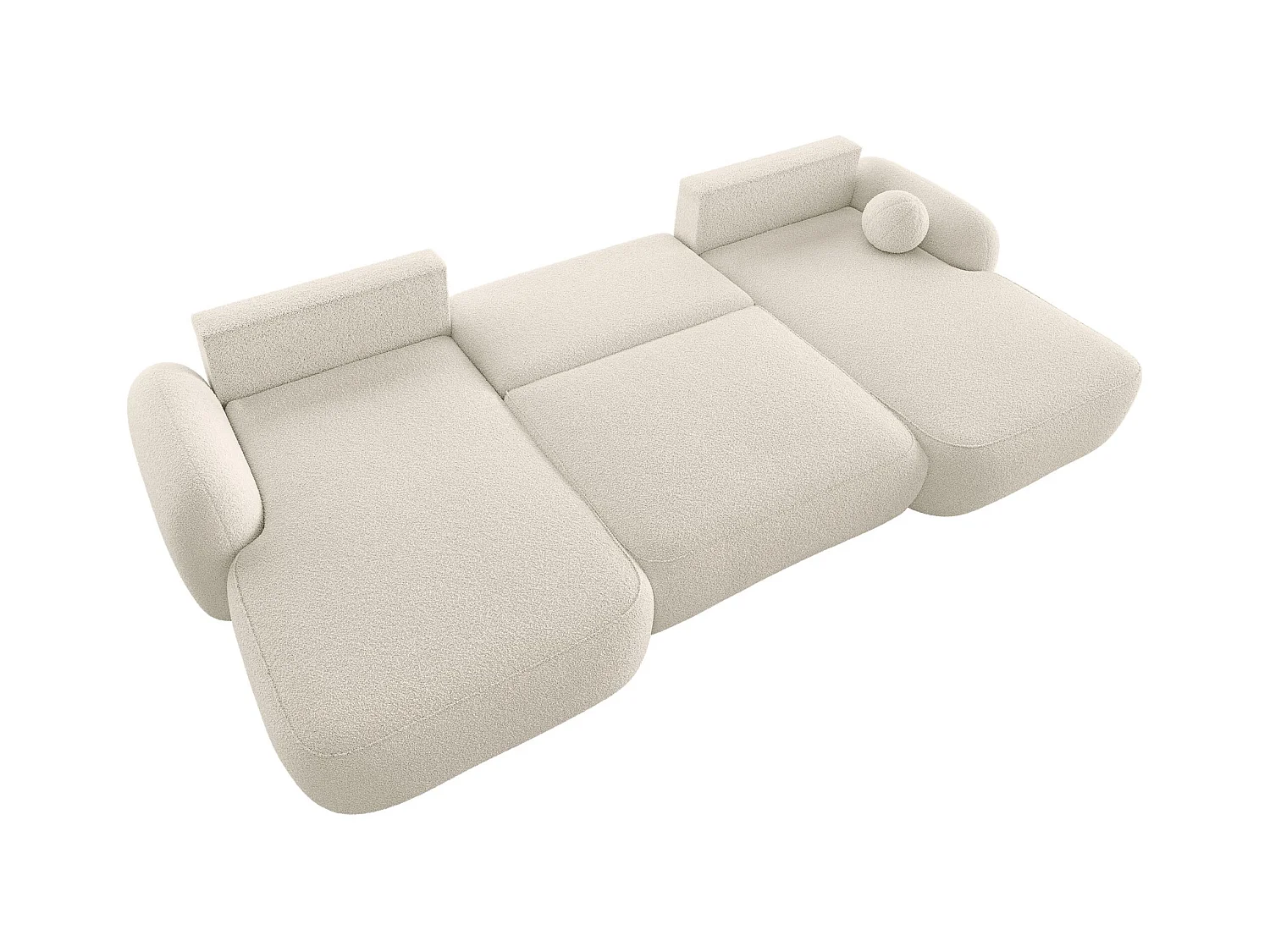 BEDANTE Canapé d’angle en U MOLLY U TERRA FROTTE 01 beige avec fonction lit avec coffre de rangement