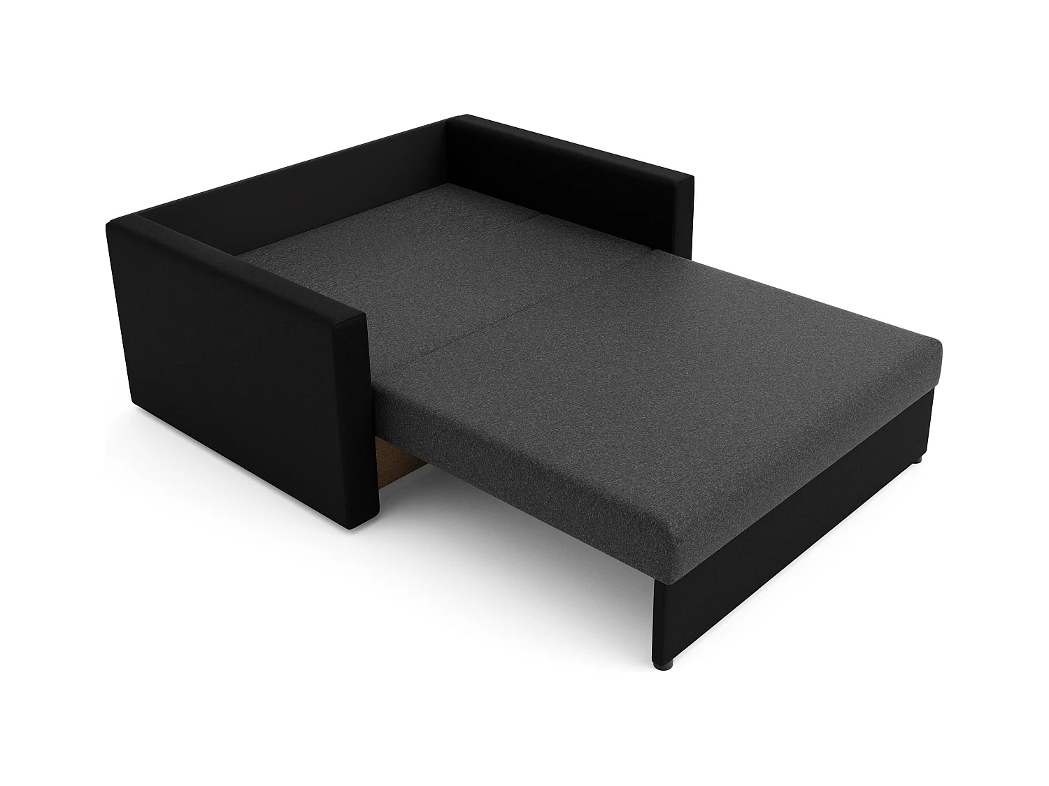 BEDANTE SOFA HEVEN 120 mit Schlaffunktion SAWANA 05+14 Dunkelgrau/Schwarz mit Stauraum Bettkasten Wohnzimmersofa Couch Sofa Bettsofa Bettkasten Bettcouch