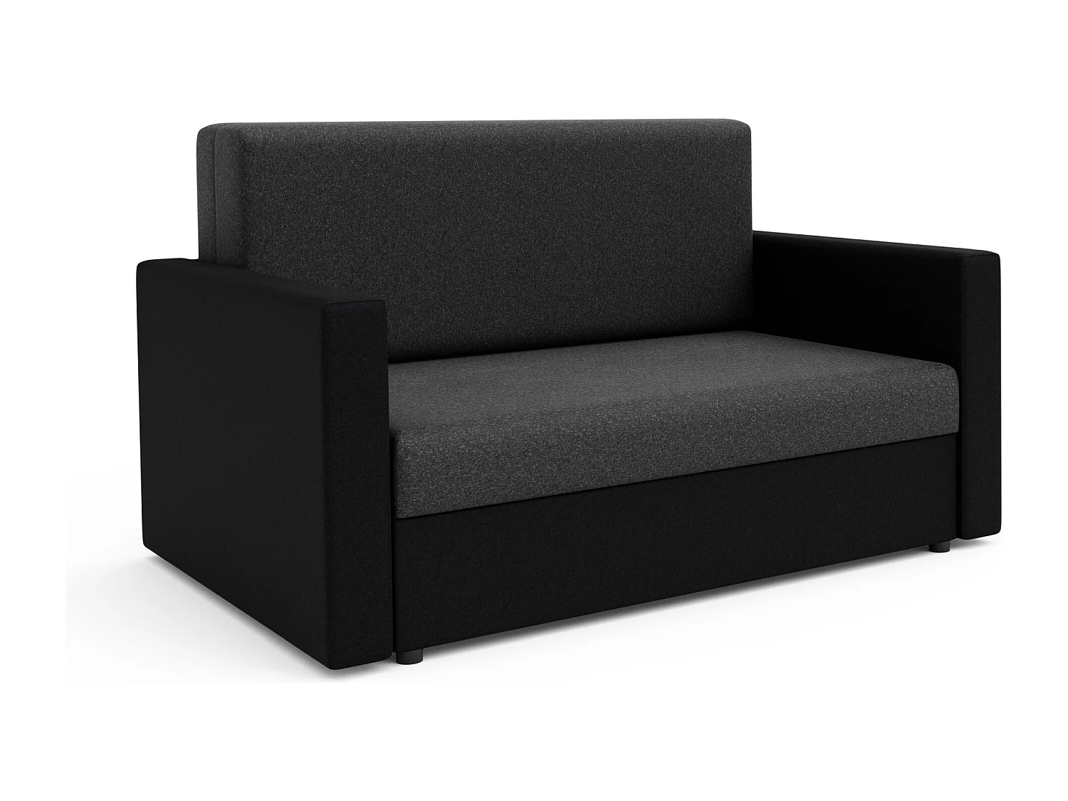 BEDANTE sofa HEVEN 120 met slaapfunctie SAWANA 05+14 donkergrijs/zwart met opbergruimte bedlade woonkamerbank bank sofa slaapbank bedlade slaapbank