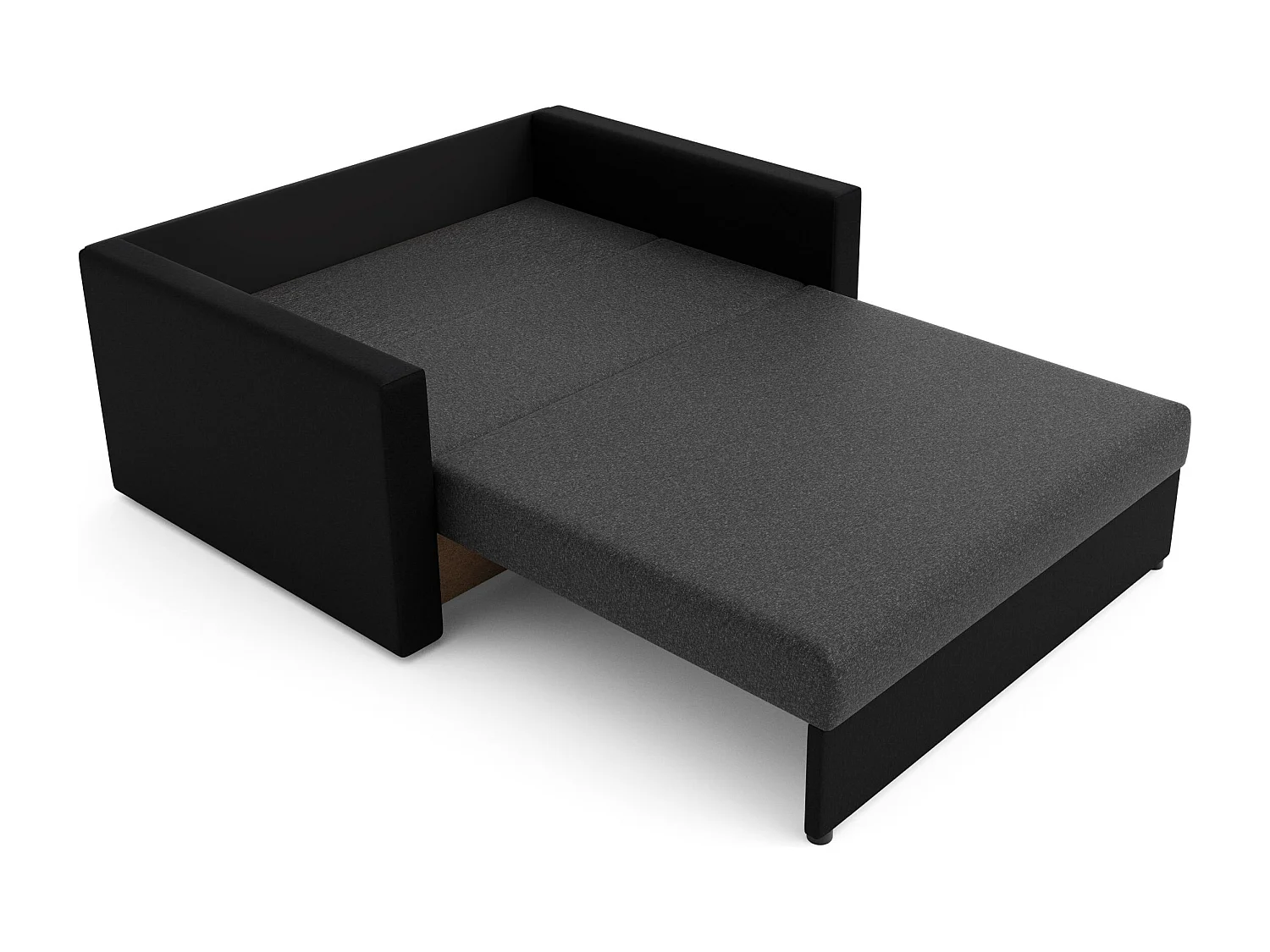 BEDANTE sofa HEVEN 120 met slaapfunctie SAWANA 05+14 donkergrijs/zwart met opbergruimte bedlade woonkamerbank bank sofa slaapbank bedlade slaapbank