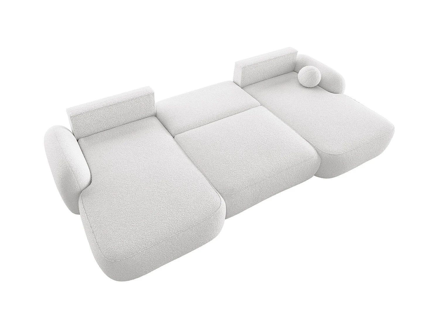 BEDANTE Canapé d’angle en U MOLLY U TERRA FROTTE 00 blanc avec fonction lit avec coffre de rangement