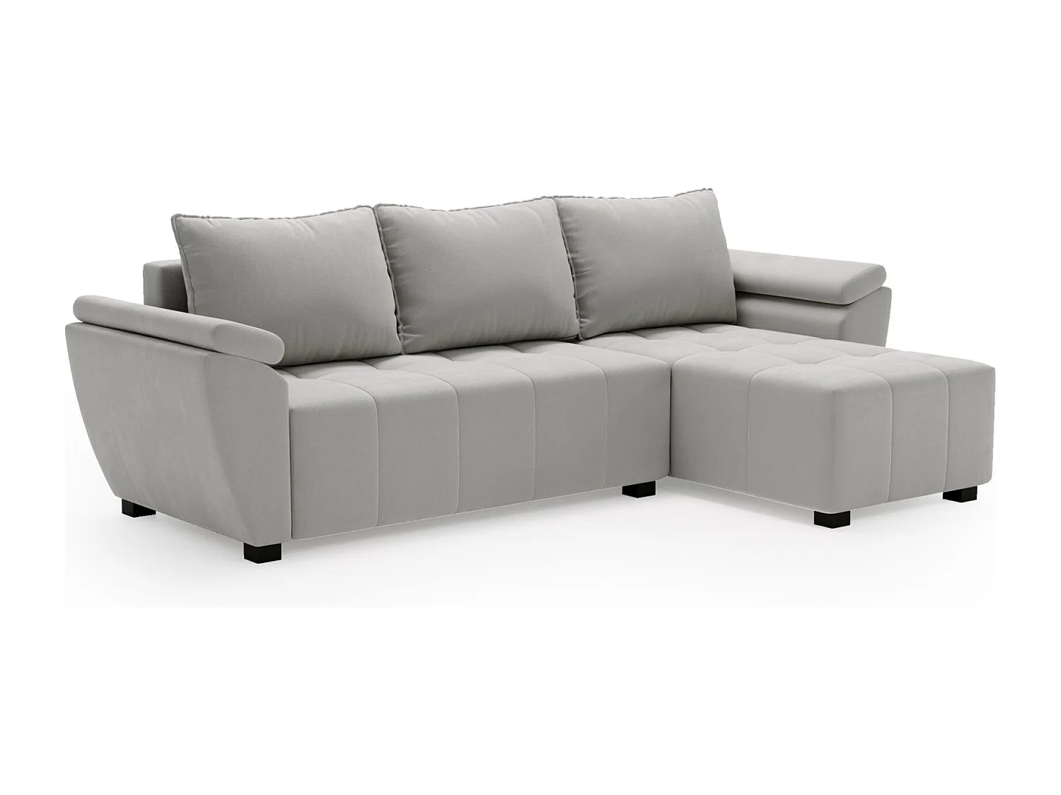 BEDANTE Ecksofa ZEUS L Monolith 84 Rechts Grau mit Schlaffunktion L-Form Sofa mit Stauraum Bettkasten Wohnzimmersofa Couch Sofa Bettsofa Bettkasten Bettcouch