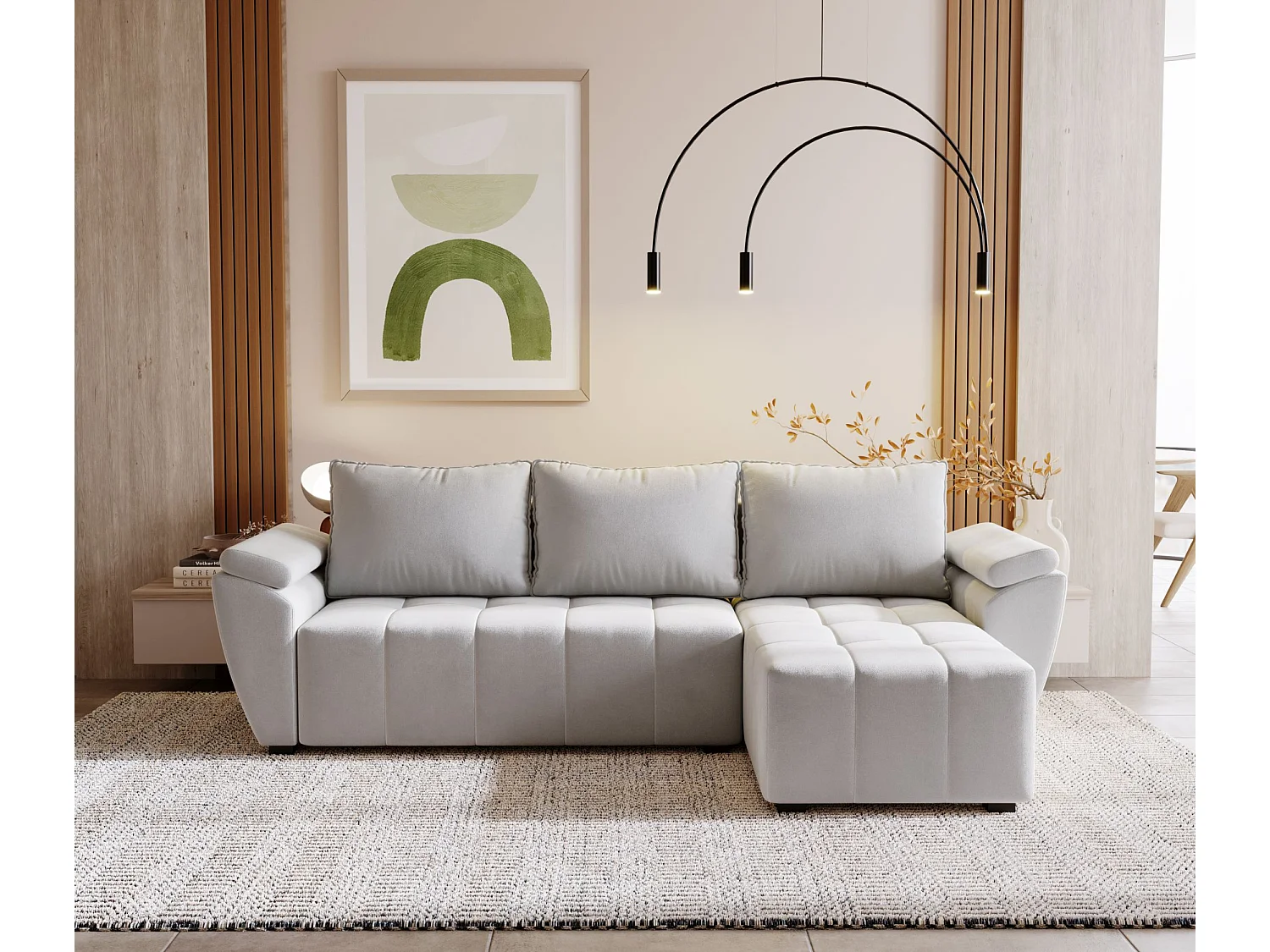 BEDANTE Ecksofa ZEUS L Monolith 84 Rechts Grau mit Schlaffunktion L-Form Sofa mit Stauraum Bettkasten Wohnzimmersofa Couch Sofa Bettsofa Bettkasten Bettcouch