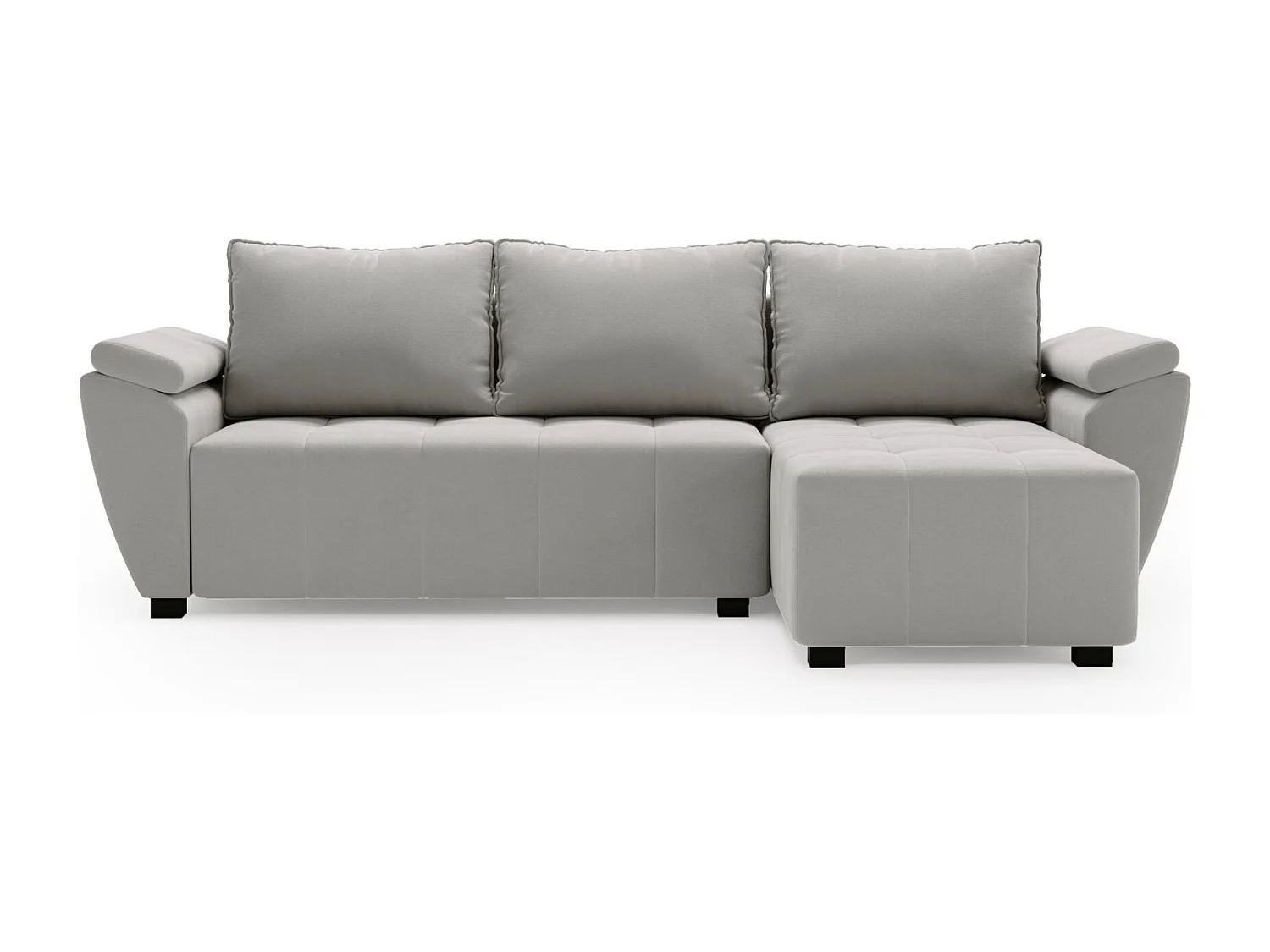 BEDANTE canapé d’angle ZEUS L Monolith 84 droit gris avec fonction lit canapé en forme de L avec coffre de rangement canapé de salon canapé convertible