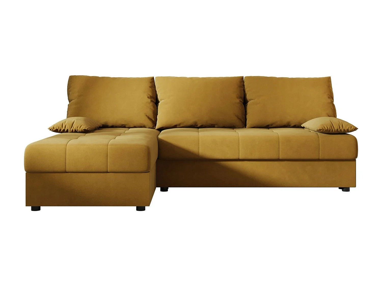 BEDANTE canapé d’angle MOS L Itaka 33 gauche orange avec fonction de couchage canapé en forme de L avec coffre de rangement