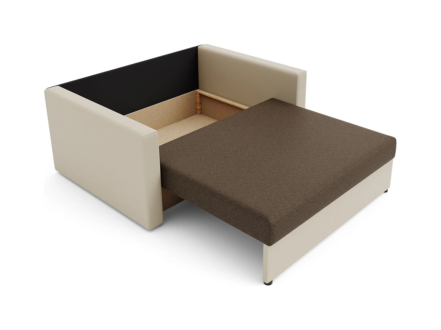 BEDANTE canapé HEVEN 120 avec fonction de couchage SAWANA 25+00 marron