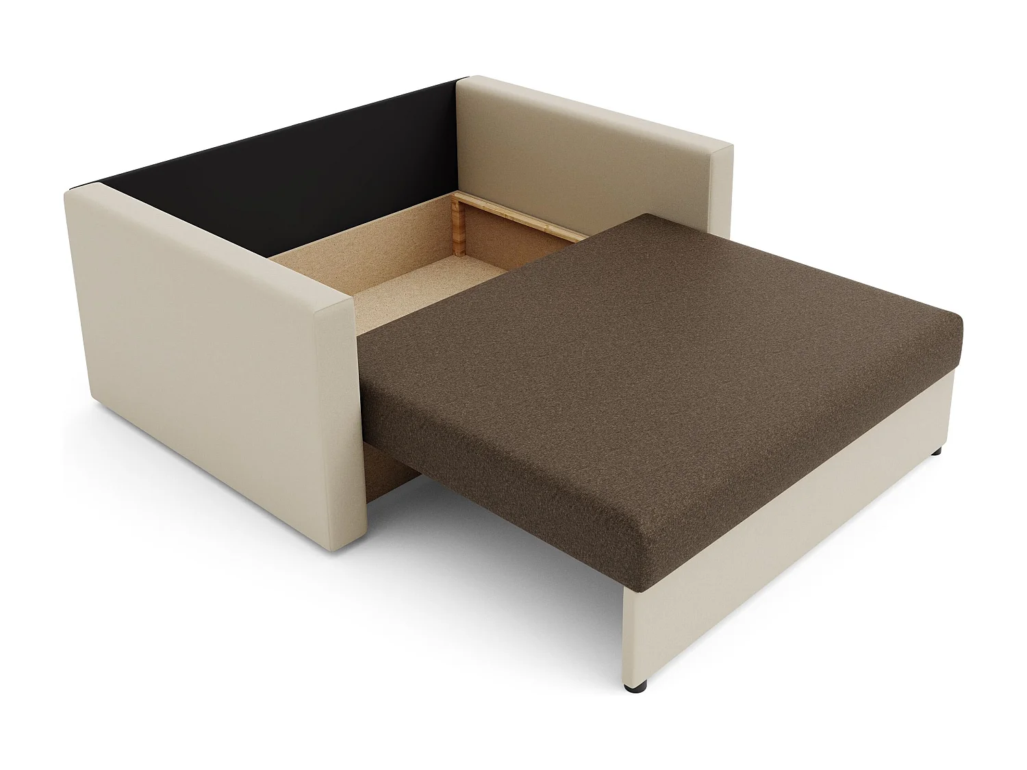 BEDANTE sofa HEVEN 120 met slaapfunctie SAWANA 25+00 bruin met opbergruimte bedlade woonkamerbank bank sofa slaapbank bedlade slaapbank