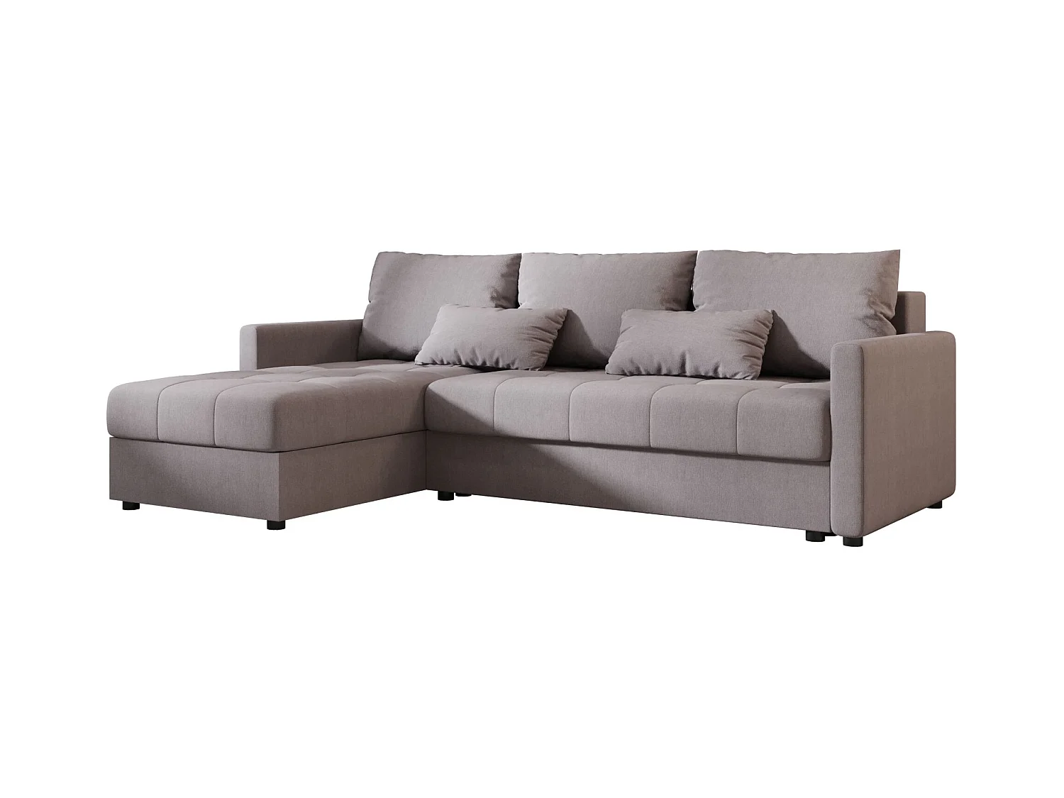 BEDANTE narożnik MOS L BIS Cosmic 160 gris gauche avec fonction de lit canapé en L avec coffre de rangement canapé de salon, canapé convertible