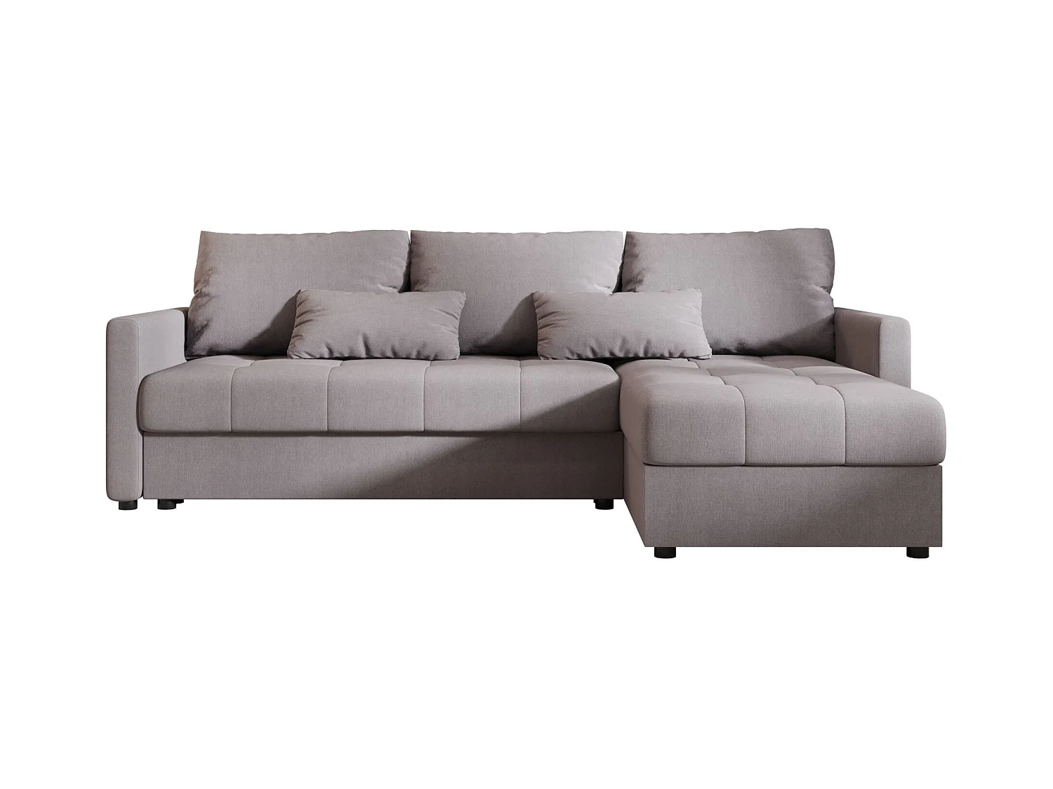 BEDANTE narożnik MOS L BIS Cosmic 160 gris gauche avec fonction de lit canapé en L avec coffre de rangement canapé de salon, canapé convertible