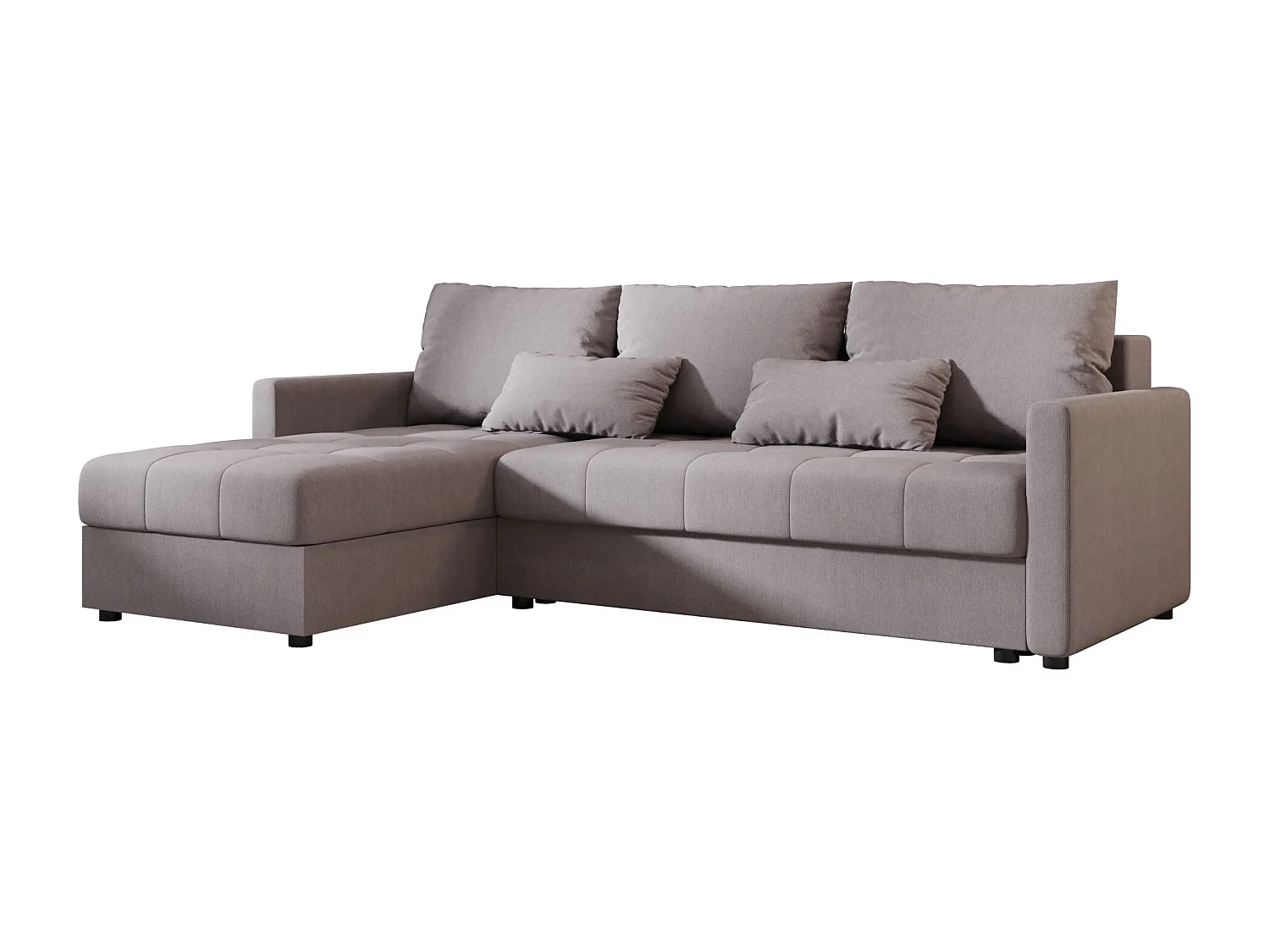 BEDANTE narożnik MOS L BIS Cosmic 160 gris gauche avec fonction de lit canapé en L avec coffre de rangement canapé de salon, canapé convertible