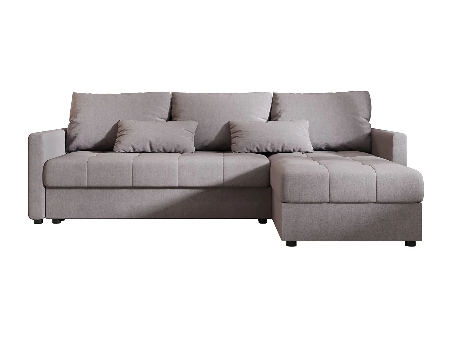 BEDANTE narożnik MOS L BIS Cosmic 160 gris gauche avec fonction de lit canapé en L avec coffre de rangement canapé de salon, canapé convertible