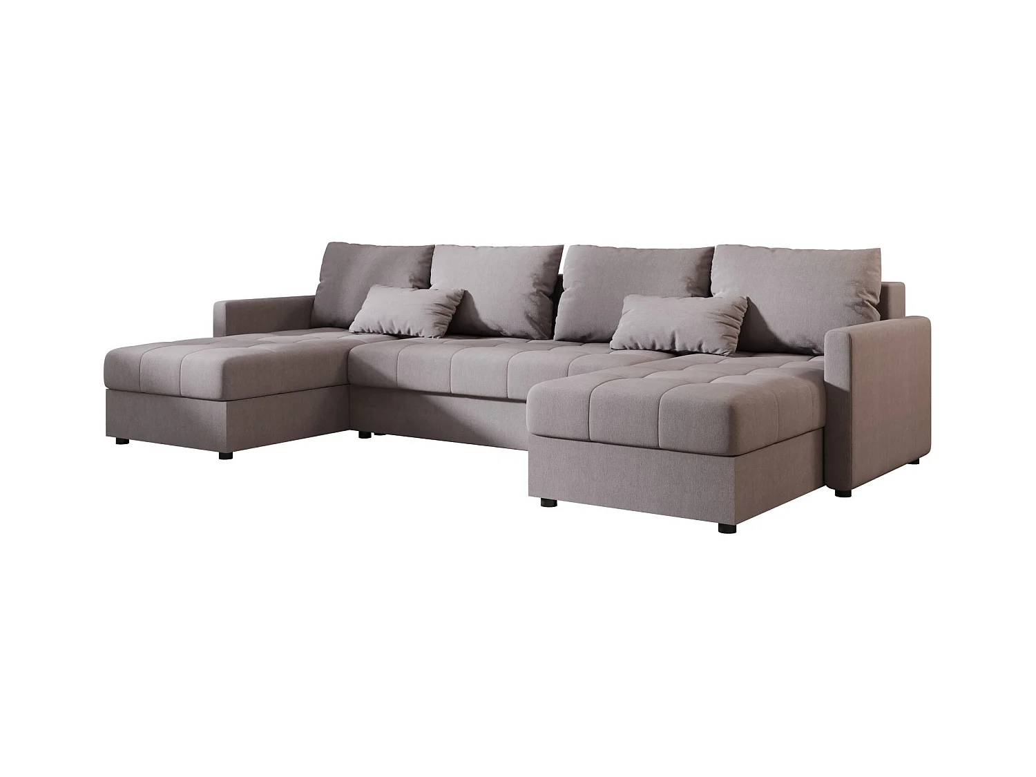 BEDANTE canapé d'angle MOS U BIS Cosmic 160 gris avec fonction de couchage canapé en U avec coffre de rangement