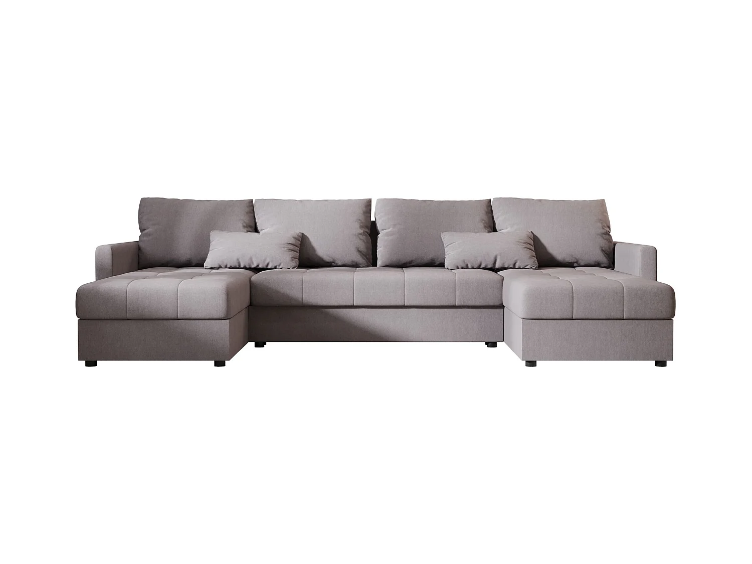 BEDANTE canapé d'angle MOS U BIS Cosmic 160 gris avec fonction de couchage canapé en U avec coffre de rangement