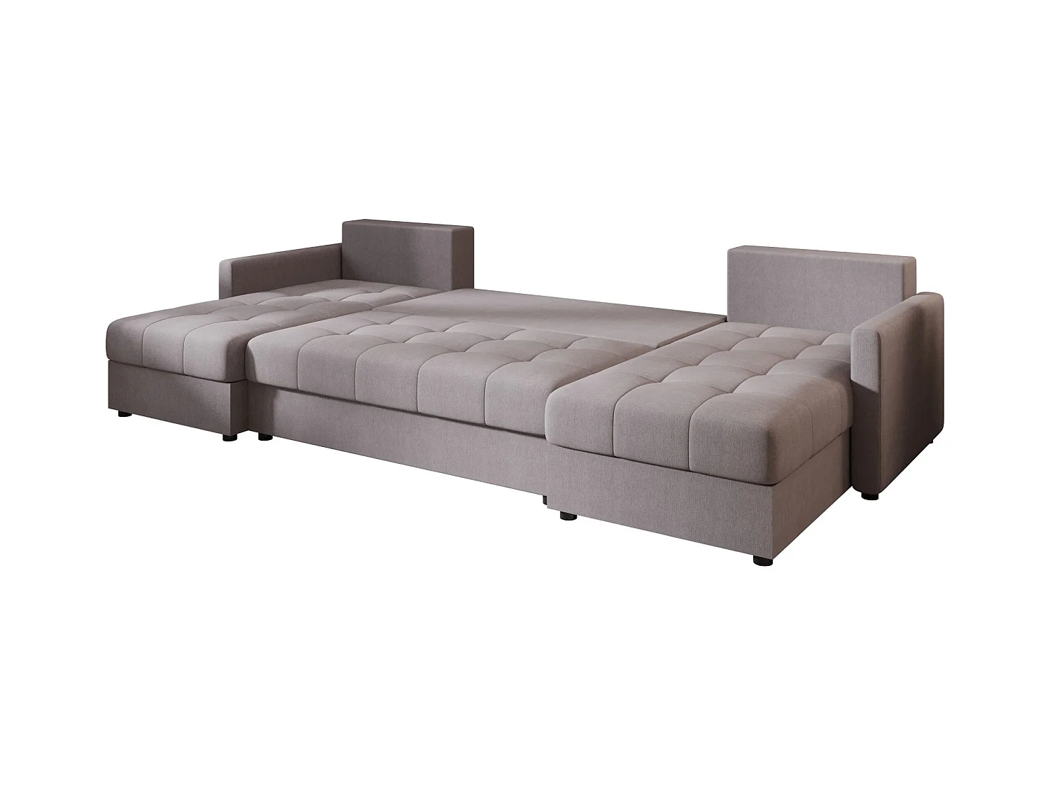 BEDANTE canapé d'angle MOS U BIS Cosmic 160 gris avec fonction de couchage canapé en U avec coffre de rangement